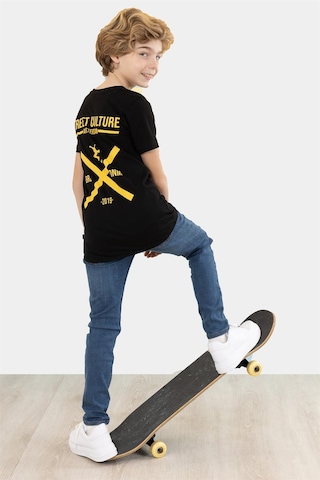 Brz Kıds Brz Kids Erkek Çocuk Ön Ve Arka Baskılı Kısa Kollu T-shirt-siyah Siyah