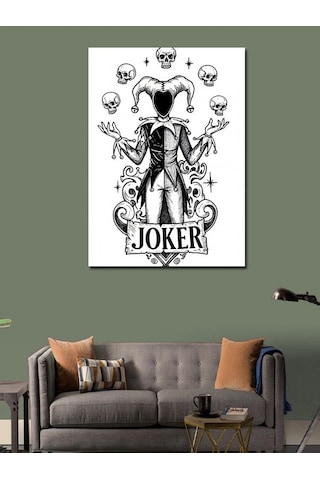 Kanvas Tablo Joker Ve İskambil Kâğıdı Teması 100cmx140cm