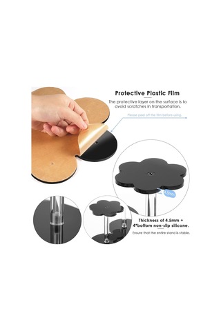 Sones Yx046 Akrilik Figür Sergileme Standı Cupcake Kozmetik Sergileme Standı Siyah Siyah