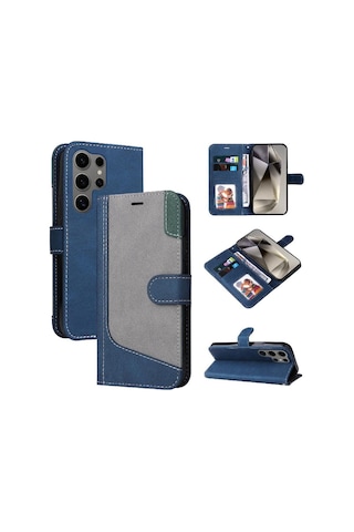 Soulader Samsung Galaxy Uyumlu S25 Ultra İçin Özel Tasarım Pu Deri Flip Kılıf Şık Ve Dayanıklı Koruma