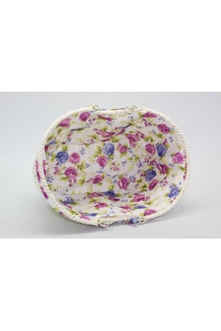 Ün-ev 7025 Oval Kulplu Krem Ekmek Sepeti