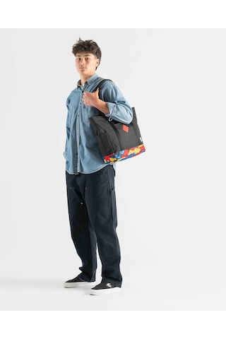 Herschel X Lego Heritage Tote Omuz Çantası Siyah -soyut Bloklar Çok Renkli