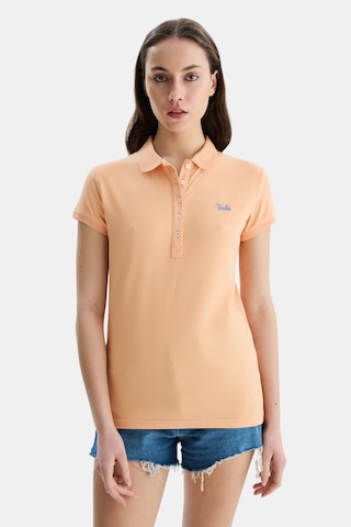 Ucla Shaver Turuncu Polo Yaka Nakışlı Standard Fit Kadın Tshirt Turuncu