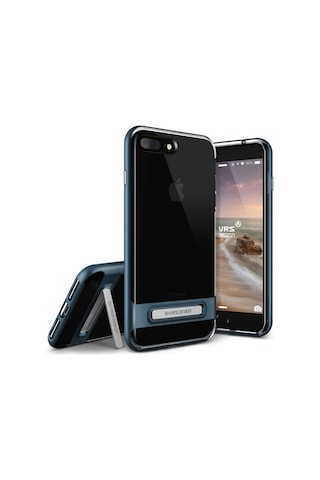 Vrs Design Apple Uyumlu iPhone 8 Plus / 7 Plus Crystal Bumper Kılıf Steel Blue