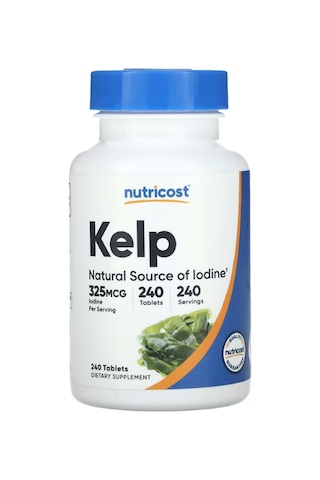 Nutricost Kelp Capsules, 325mcg Of Iodine, 240 Tablets Aromasız