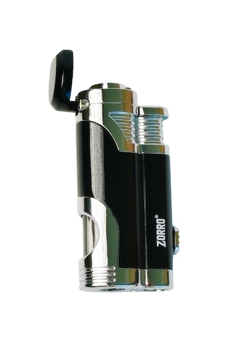 Zorro 2 Torch Pürmüz Siyah-gümüş Metal Puro Çakmağı - Trm1002