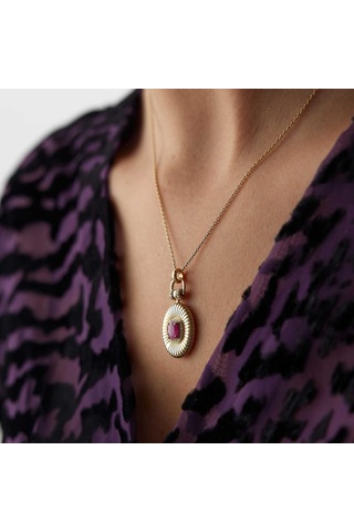 By Golden House Vintage Ruby Pırlanta Kolye