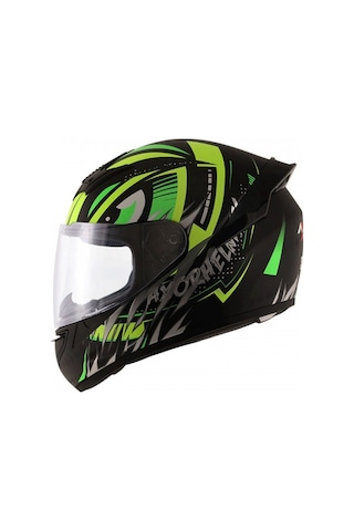 Axor Rage Trogon-E CE2205 DOT FMVSS218 Motosiklet Kaskı Siyah - Yeşil - Sarı