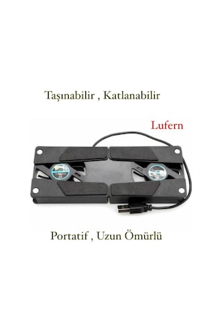 Premium Katlanabilir Laptop Soğutucu Usb Bağlantılı Uzun Ömürlü 2 Fanlı Notebook Portatif