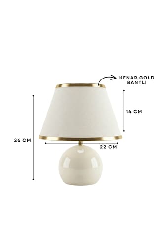 Homing Pico Gold Detaylı Abajur 242815 Krem-gold