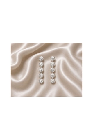 Zirkon Taşlı Beş Sıra Sallantılı Küpe Gümüş - 888595721 Gümüş