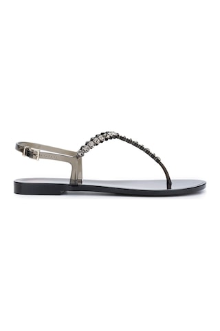Menghi Kadın Pvc Siyah Parmak Arası Sandalet 774 101e Bn Sndlt Y25 Black Siyah