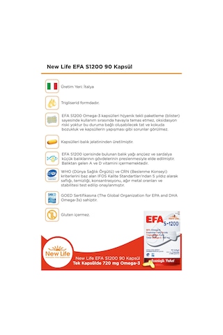 New Life Efa S-1200 Mg 90 Kapsül 2 Adet