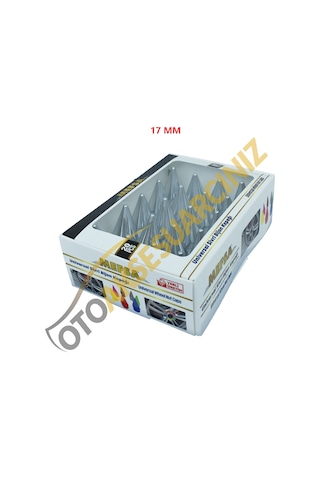 A Kalite Mefsa Bijon Kapağı Sivri 17 Mm Krom 20 Li Set
