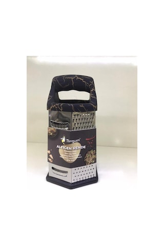 Penguen Siyah Mermer Desen 22x11.5 Cm Paslanmaz Çelik Altıgen Ren