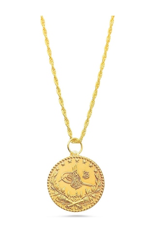 Sefa Gold 14 Ayar Altın Orta Boy Tuğra Halat Zincir Kolye