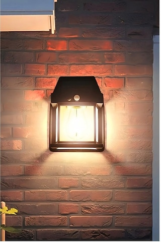 1 Adet Suya Dayanıklı Hareket Sensörlü Güneş Enerjili Solar Led Dış Mekan Bahçe Lambası Siyah