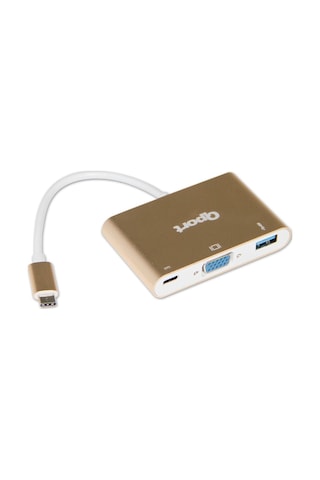 Qport Q-Tv03 Usb3.1 Type-C = Vga+Usb3.0 +Usb3.1 Type-C Çevirici