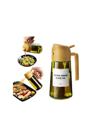 Reedark Zeytinyağı Sprey Ve Döküm İki Kullanımlı 470ml Cam Yağ Dağıtıcı, Modern Mutfak Aleti, Otomatik Açma Özelliği, Yeşil-zencefil Rengi Diğer