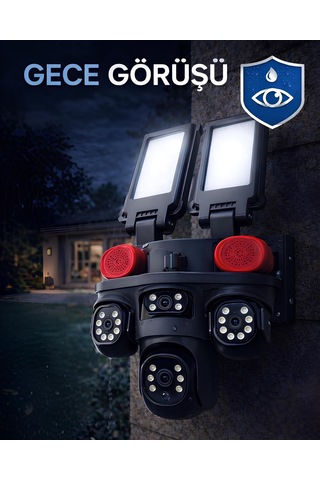 Onqam On-sg5220-aov 4g Solar Güvenlik Kamerası 2 Lens 3mp - 7-24 Kayıt