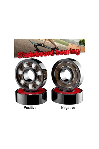 4 Adet Seramik Rulmanlar Yüksek Hız Kaykay Tekerleği İçin Siyah