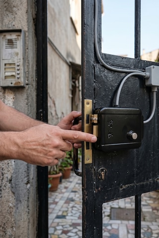 Trajlı Otomatik Kapı Kilidi Elektrikli Apartman Dış Kapı Otomatiği Yale Silindirli Demir Kapı Uyumlu