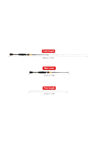 Xindoker 1 Metre Yarı Titan Alyuminyum Uçlu Bölünebilir Tahta Balıkçılık Kamışı - Hafif Ve Taşınabilir