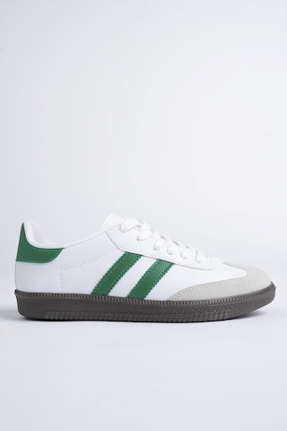 Muggo Gordon Unisex Ortopedik Günlük Garantili Bağcıklı Yürüyüş Koşu Sneaker Spor Ayakkabı Yeşil