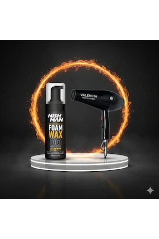 Saç Şekillendirici Köpük Wax 150 Ml X 10 Adet/ + Fön Makinası Hediye
