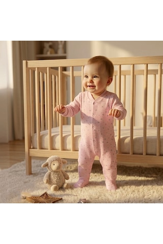 Sebi Bebe Yıldızlı Patikli Tulum 1131 Pembe