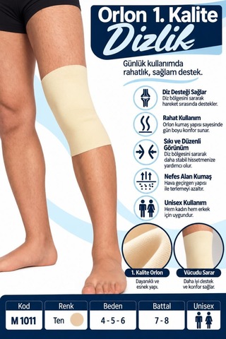 Royaleks Orlon 1. Kalite Dizlik Unisex Esnek Diz Destekliği M 1011 - Rylks .