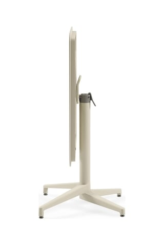Moon Katlanır Masa 80x80 Cm - Bahçe, Balkon, Kafe, Restoran İçin, İç Ve Dış Mekan Bej Diğer