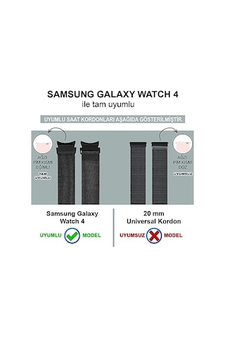 Samsung Galaxy Watch Uyumlu 4 40mm Kordon Milano Loop Siyah