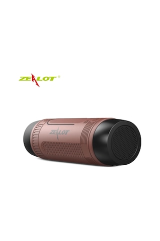 Ximistore9 Zealot S1 Dış Mekan Bluetooth Hoparlörü, Su Geçirmez, Fm Radyo, Tf Kart, Aux, El Feneri, Kahverengi