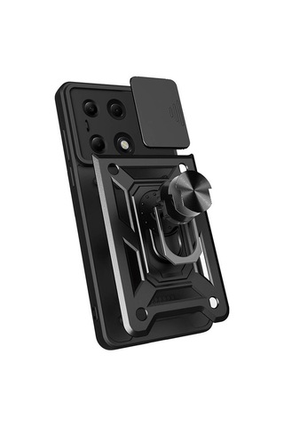 Xiaomi Redmi Note 13 Pro 4g İle Uyumlu Kılıf Magnetik Standlı Kamera Korumalı Sürgülü Kapak