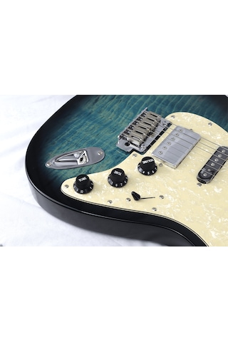 Luxars S-g25 Sbl Stratocaster Tipi Elektro Gitar Spalted Blue