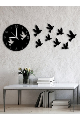 Kuş Tasarımlı Modern Dekoratif Ahşap Duvar Siyah Kuş Tasarımlı Modern Dekoratif Ahşap Duvar Siyah