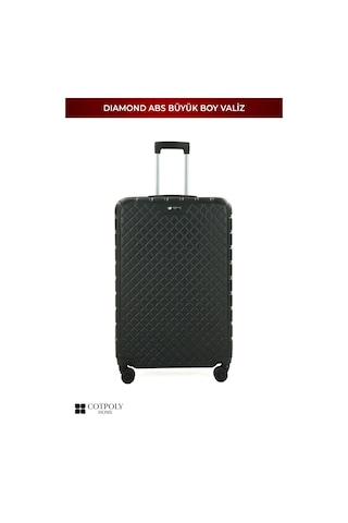 Cotpoly Home Diamond Abs Büyük Boy Valiz Siyah