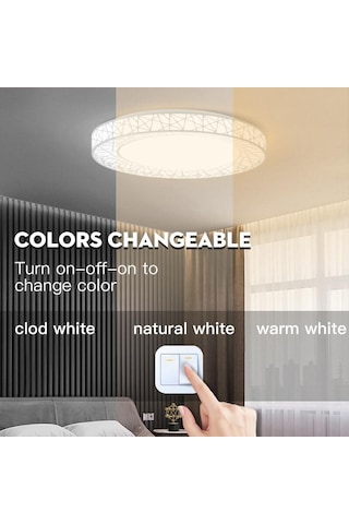 Canmeıjıa Yeni Kuş Yuvası Led Tavan Lambası 26cm 16w/30w/50w/70w Süper Parlak Tavan Işıkları Oturma Odası Yatak Odası İçin Yüzeye Monte 16w Cold White