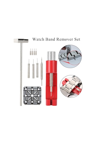 Moveevo Saçma Olmayan Çelik Saat Tamiri Seti - Link Kaldırma Ve Ayarlama Araçları, Taşınabilir Ve Dayanıklı 11 Parça