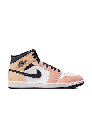 Nike Air Jordan 1 Mid Se Erkek Sneaker Hakiki Deri Bilekli Spor Ayakkabı Beyaz