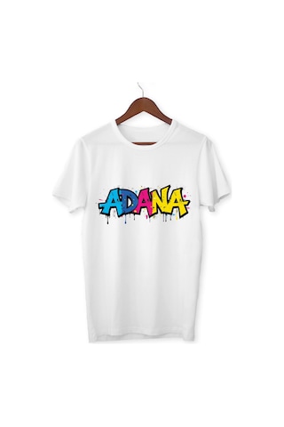 Renkli Adana Baskılı Tişört Adana Baskılı Tişört Adana T-shirt Yetişkin Unisex Tişört Beyaz