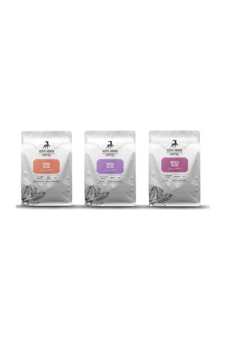 Addis Ababa Coffee - Etiyopya 3'lü Kahve Deneme Seti 750 Gr. Mok