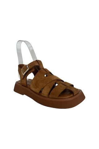 Kemal Tanca 862 M-609 Kadın Hakiki Deri Sandalet Taba