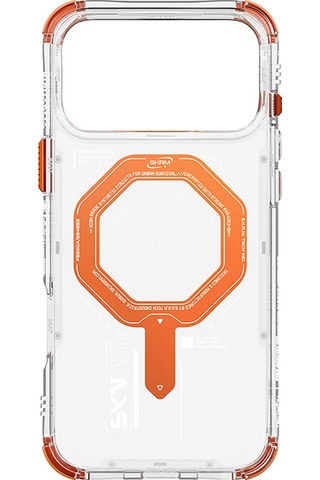 Apple Uyumlu iPhone 17 Pro Max Kılıf M-safe Şarj Özellikli Airbag Tasarımlı Magma Kapak Turuncu Turuncu