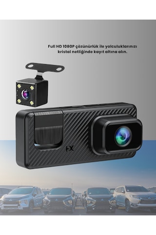 3 Kameralı Araç İçi Dvr Kayıt Cihazı Ön İç Arka Kamera Full Hd - 4999