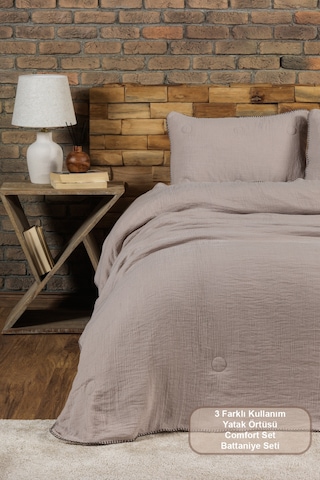 Elart Palermo Comfort Uyku Seti Çift Kişilik 3 Parça 220x240 Cm Bej Bej
