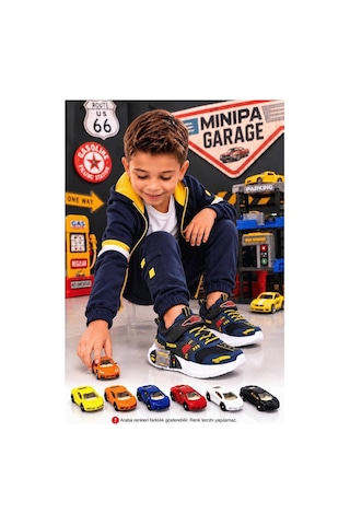 Minipa Garage Lacivert Erkek Çocuk Garaj Tabanlı Çift Metal Arabalı Ortopedik Spor Ayakkabı