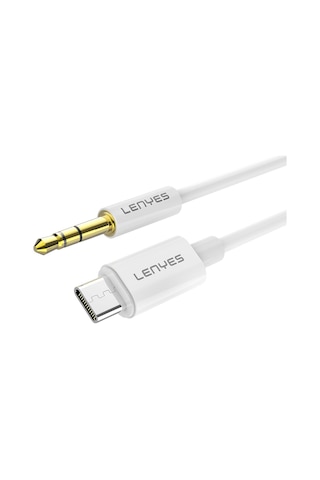 Lenyes Ax102 Type-c To 3.5mm Aux Audio Kablo 1m Beyaz Beyaz