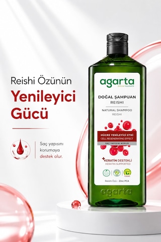 Agarta Yıpranmış Saçlar İçin Yenileyici Reishi Yapılandıricı Şampuan 400 ML